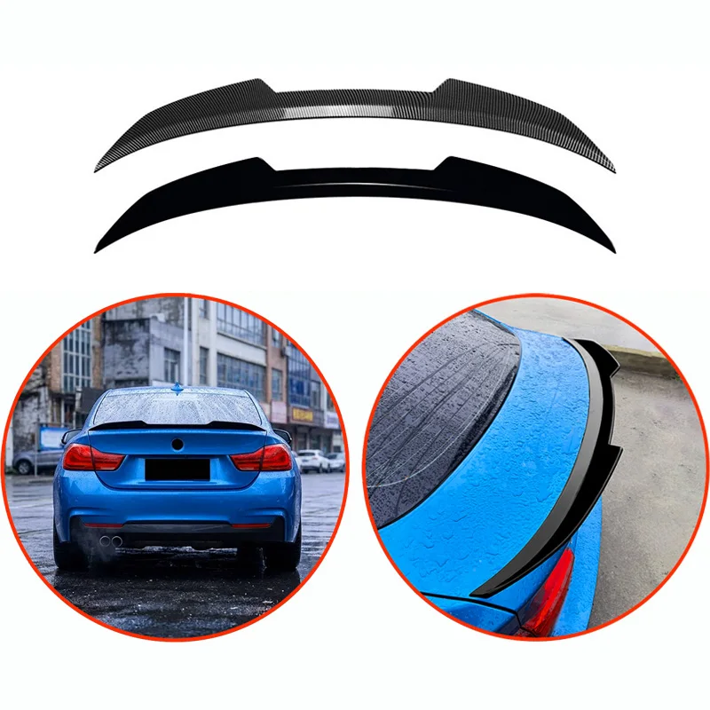 

For BMW 4 Series F36 2014-2020 PSM Car Rear Spoiler Wing High Quality ABS Glossy Black Carbon Fiber Look Body Kit