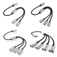 Extensiones de concentrador USB tipo C, divisor de Cable USB de 4 puertos, adaptador de transferencia de alta velocidad OTG, convertidor portátil para PC, portátil, Macbook Pro