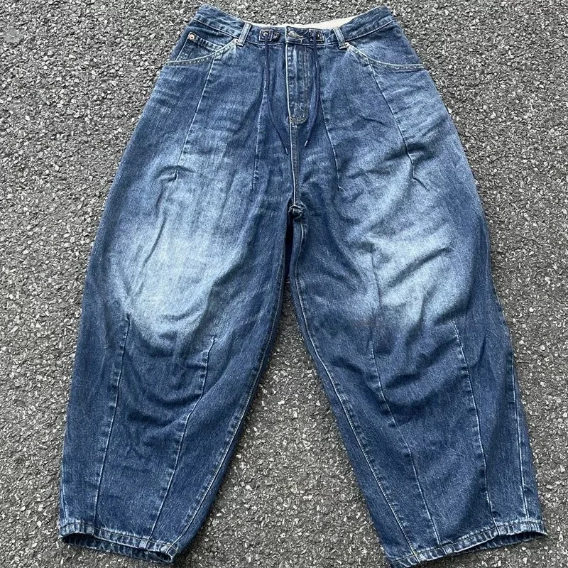 

24ss Washed Blue AWGE Wide Leg Jeans Best Quality Oversized Vintage Men Jeans Womens Denim Pants Inside Tags