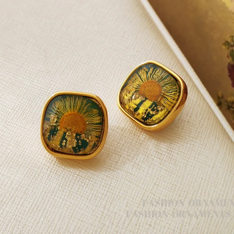 Trendy Jewelry Vintage Temperament Flower Earrings For Women Fashion Accessories