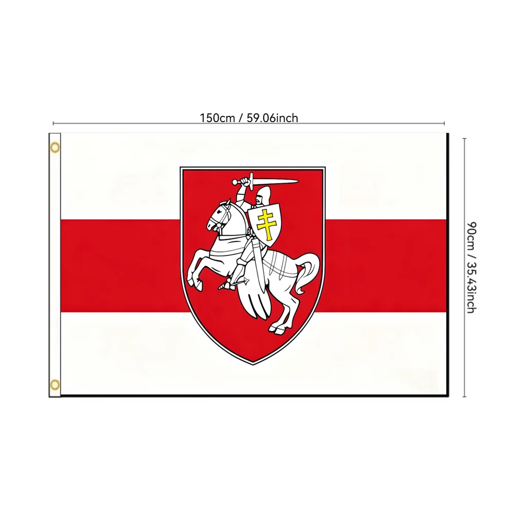 

Belarus Flag, Belarusian National Flag with Coat of Arms, 2x3ft 3x5ft, Polyester Banner White Red White Flag for Outdoor Indoor