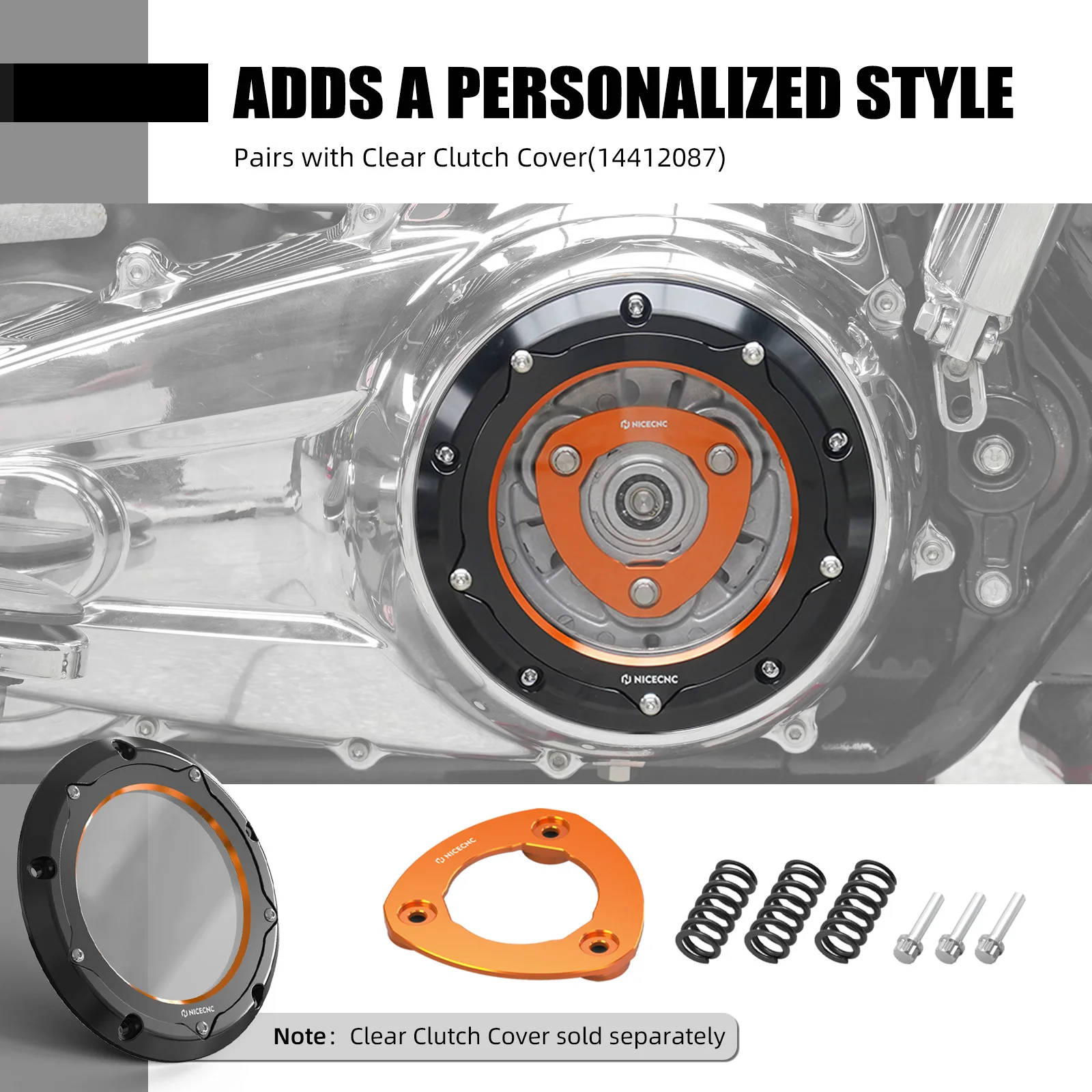 

For Harley 2017-2024 Street Glide FLHX /Special Road Glide FLTRX/Special Road King FLHR M8 Derby Clutch Cover Clutch Power Plate