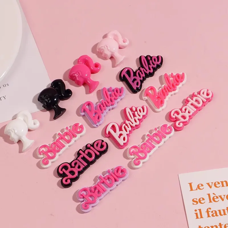 5pcs New Barbie Resin Flatback Alphabet English Plate Resin Accessories Cream Glue Diy Decoration Children Hand-made Materials