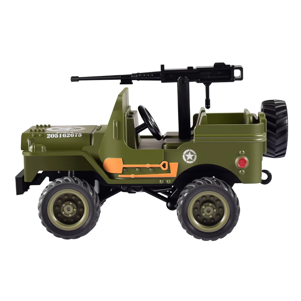 Q246 Mini Alloy RC Car Classic Military Off Road Vehicle Dual Remote APP Control 2 Speed With LED Lights For Kids
