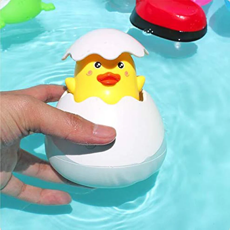 Juguetes de baño para niños, rociador de agua con forma de huevo, pingüino y pato, ideal como regalo para la playa