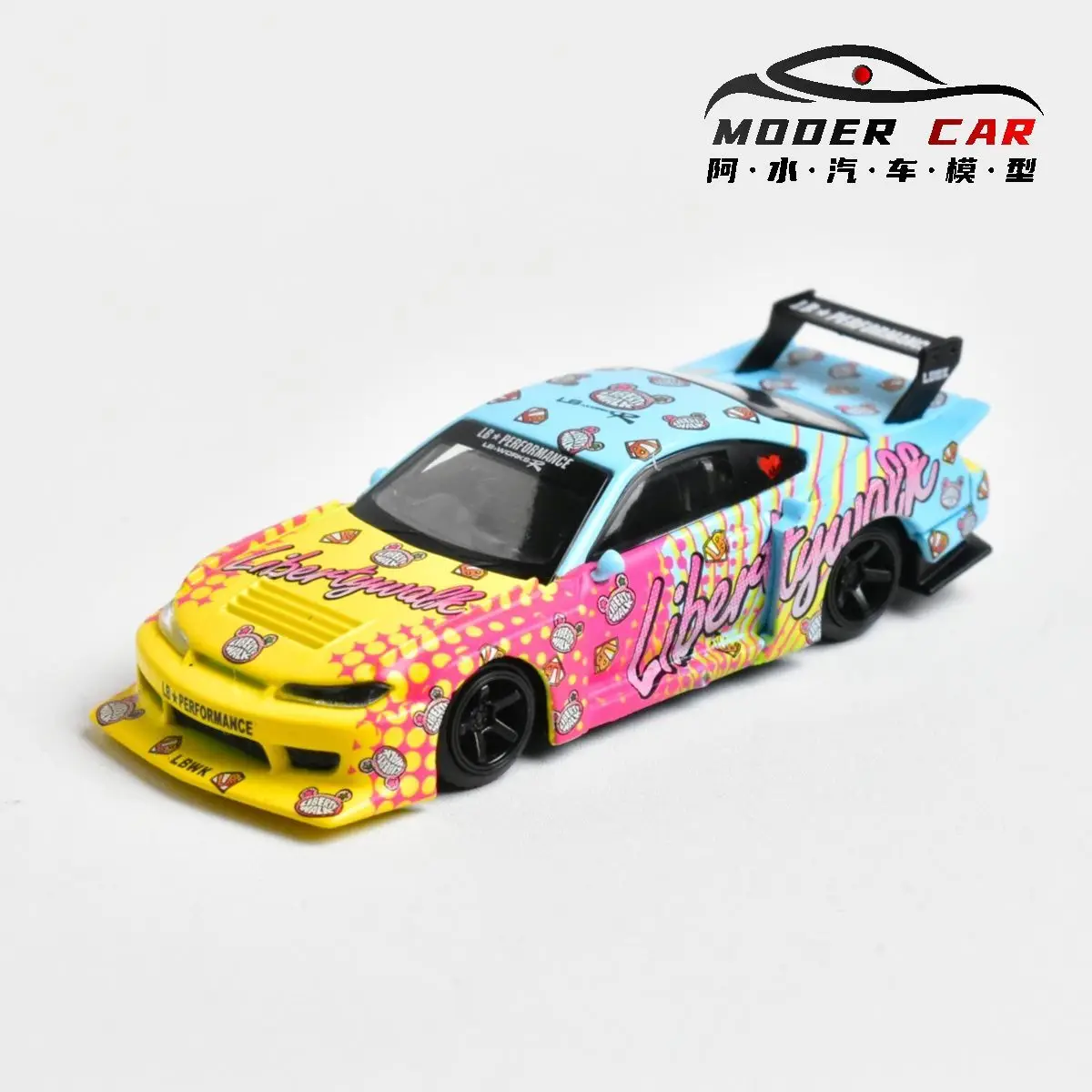 MINIGT 1:64 743 S15 SILVIA LB Diecast Model Car