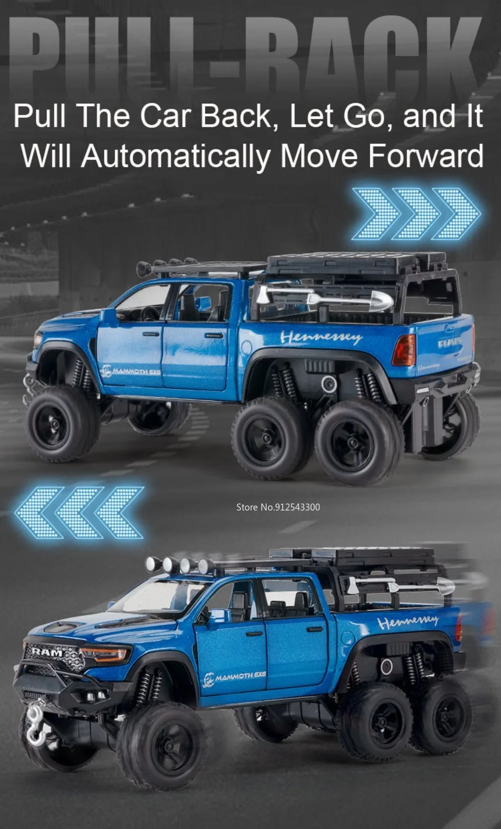 1:32 Mammoth Raptor F150 Legierung Modell Auto Spielzeug Sound Licht Diecast Metall Zurückziehen Off-road Pickup Modelle Sammlung Kinder geschenke – Detail 7