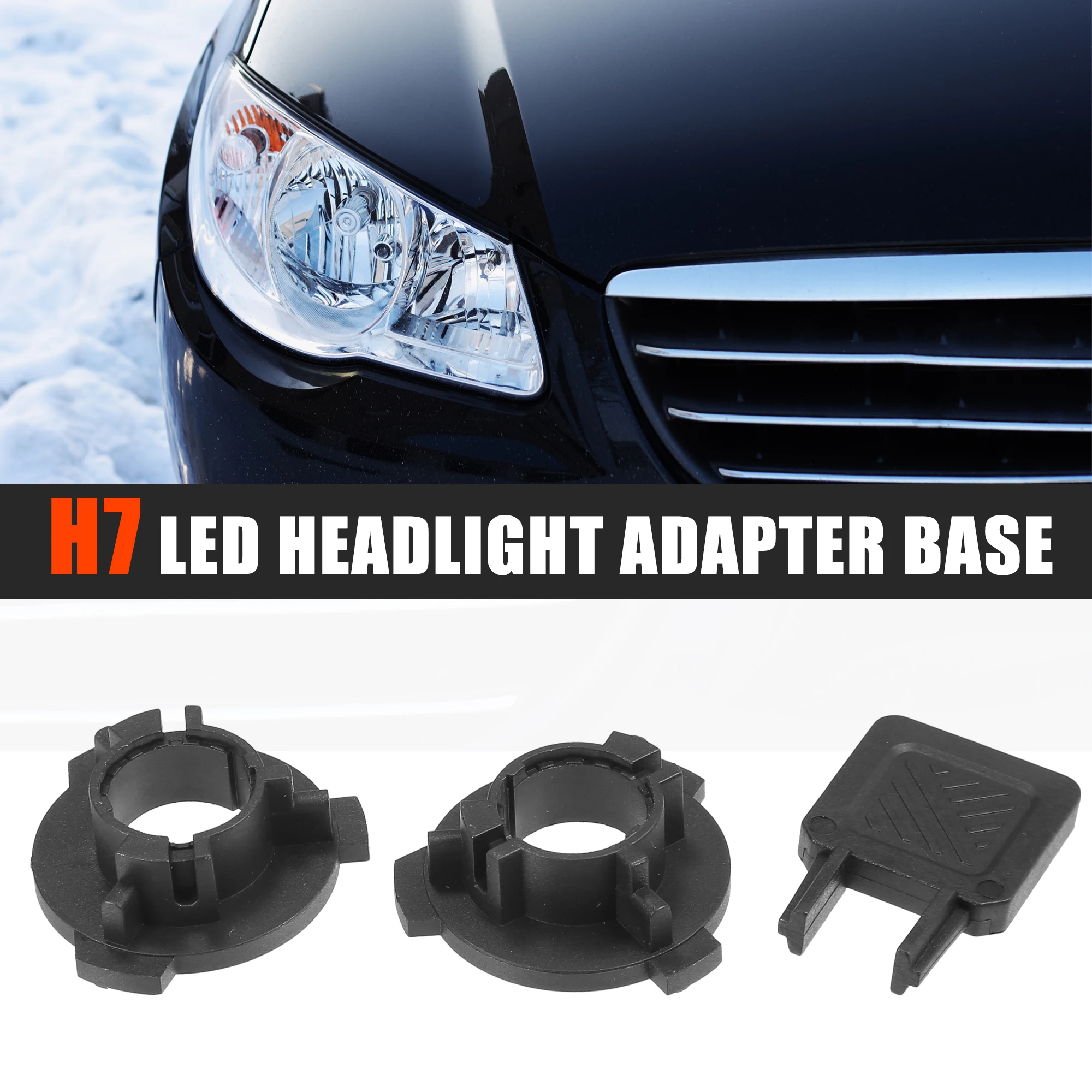 UXCELL 1 Set Car H7 LED Headlight Adapter Bases with Key for Volkswagen Tiguan 2015