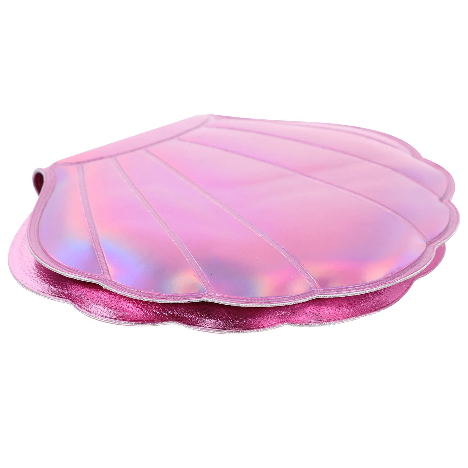 

Portable Folding Shell Shape Double Side Compact Makeup Mirror PU Hologram Pocket Mirror for Women Travel