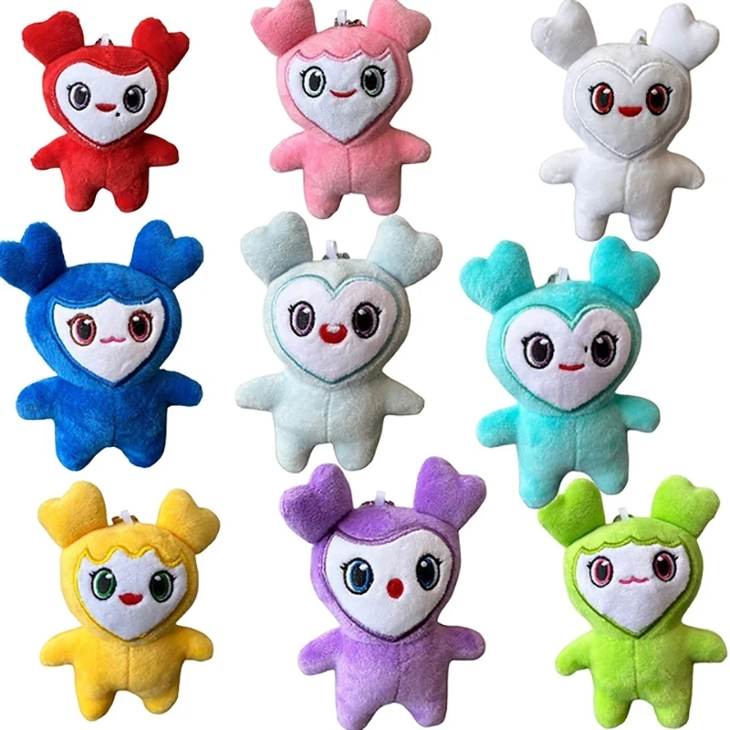 Llaveros de peluche de Lovelys, juguetes coreanos de superestrella, Animal de dibujos animados, llavero colgante de muñeca, regalos de cumpleaños para niñas, 9 unidades por lote