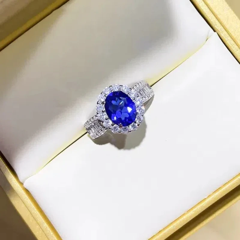 ريترو 3ct مختبر الدلفينيوم الياقوت الدائري للنساء مجوهرات فاخرة عالية الجودة بالجملة