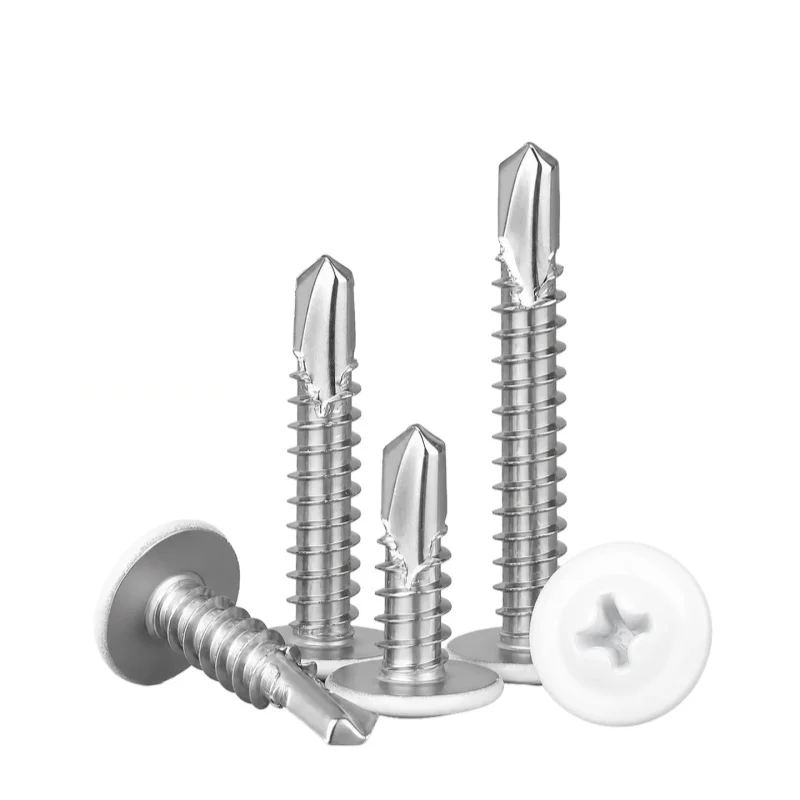 M4.2 M4.8 410 Stainless Steel Coated Cross Head Large Flat Head Washer Self-Tapping Screws