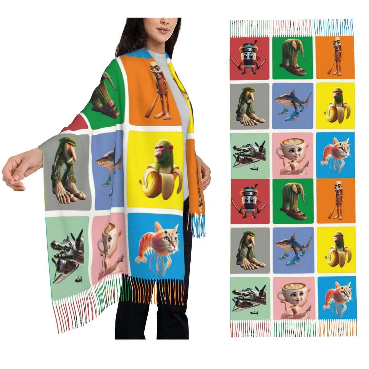 

Итальянский мозговой рот, аромалетский шарф, шарфы с кисточками, женские мягкие теплые шали и накидки, длинная осенне-зимняя шаль