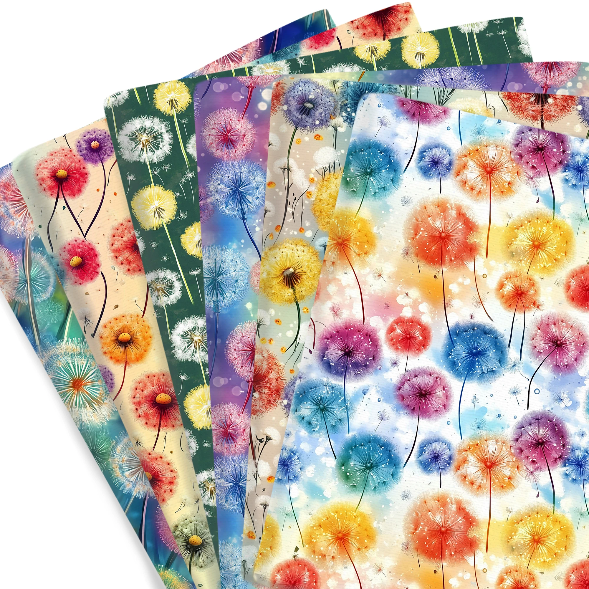 50*45cm Dandelion Series Flowers Polyester Cotton Fabric for Tissue Sewing Quilting Fabrics Needlework Material DIY Handmade