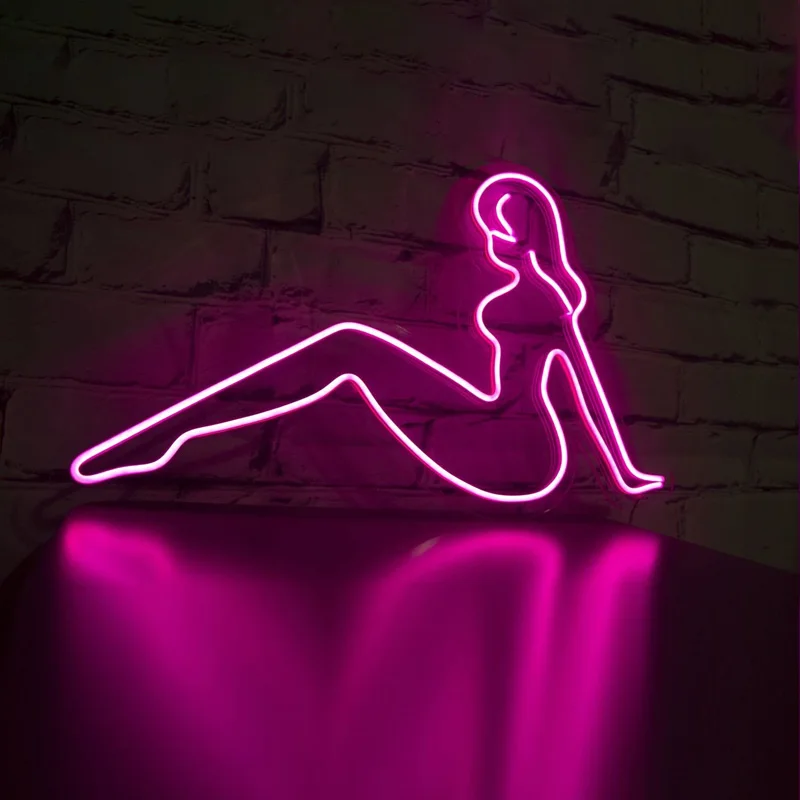 Neon Barbie LED Custom Silicone Neon Light Pink Topic Barbie Sign Neon Light High-heeled For Girl Gifts Room Shop Decor