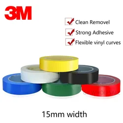 3M 471 Premium Perfomance Strong Vinyl Tape,Single Adhesive Color Strip for Lane Safety Markings, Sealing, Splicing 15mm Width