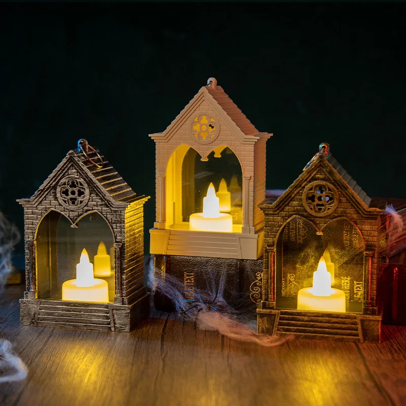 New Simple House Candle Small Lamp Fun Ins Style Night Light LED Light Up Small House Festive Decoration Desktop Ornaments Gift