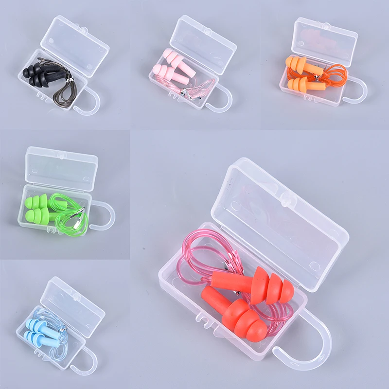 1Pair Anti-Noise Earplugs Nose Clip Case Protective Waterproof Protection Ear Plug Silicone Swim Dive Supplies security protect