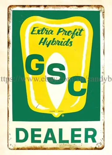GSC Dealer seed corn metal tin sign garage store