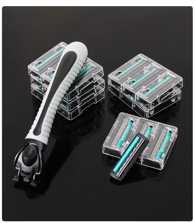 

Shaver Brand New Design Men Razor Shaving two Layer Shaver Reusable Razor Imported Blade Multi Tool Head Change