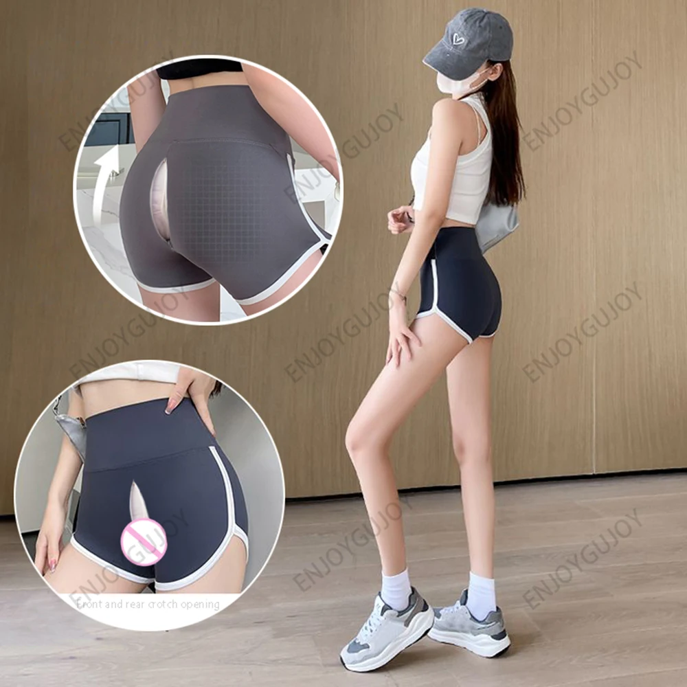 

Invisible Open Crotch Outdoor Sex Summer Clothes Training Butt-Lift Tight Trousers Women's Shorts Safety Erotic Pants