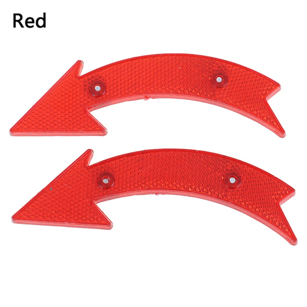 2pc Bike Reflectors Plastic  Cycling Reflector Arrow Reflective Sheet Red Yellow Blue Green White 15cm Bicycle Accessories