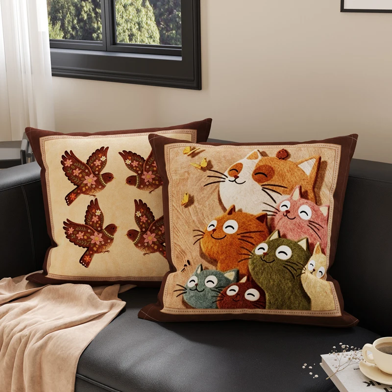 Cute Pillow Home Use Sofa Backrest Cushion with Core High-End Feeling Decorative Bedroom Pillow Homestay Lumbar Support Pillow