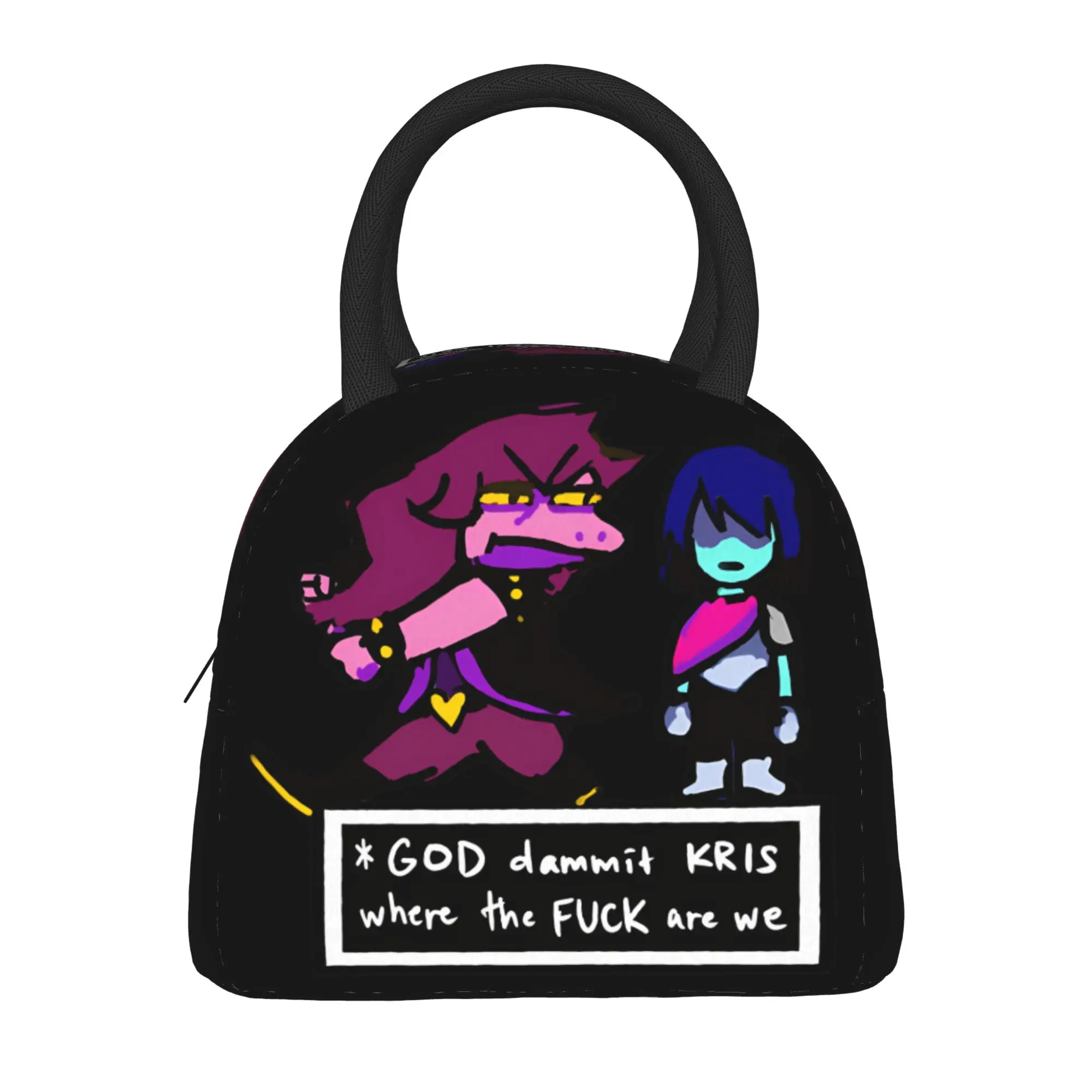 Термосумка для обеда Deltarune Kris and Susie Meme Dammit Kris Where Are We, ланч-бокс для мужчин, портативная термосумка-холодильник из оксфордской ткани