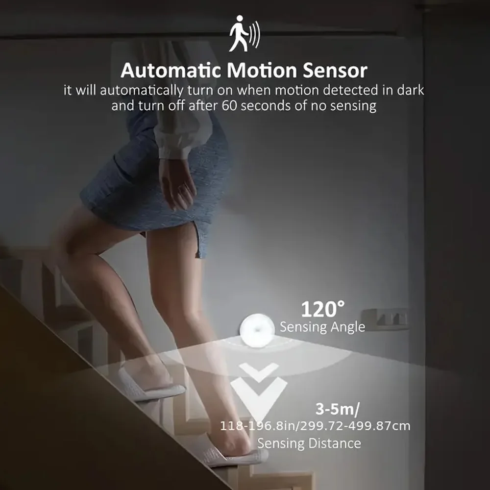 8 LED Under Cabinet Light Smart Human Body Sensor Eye Protect Night Lamp For Bedroom Wardrobe Corridor Toilet Midnight Lighting