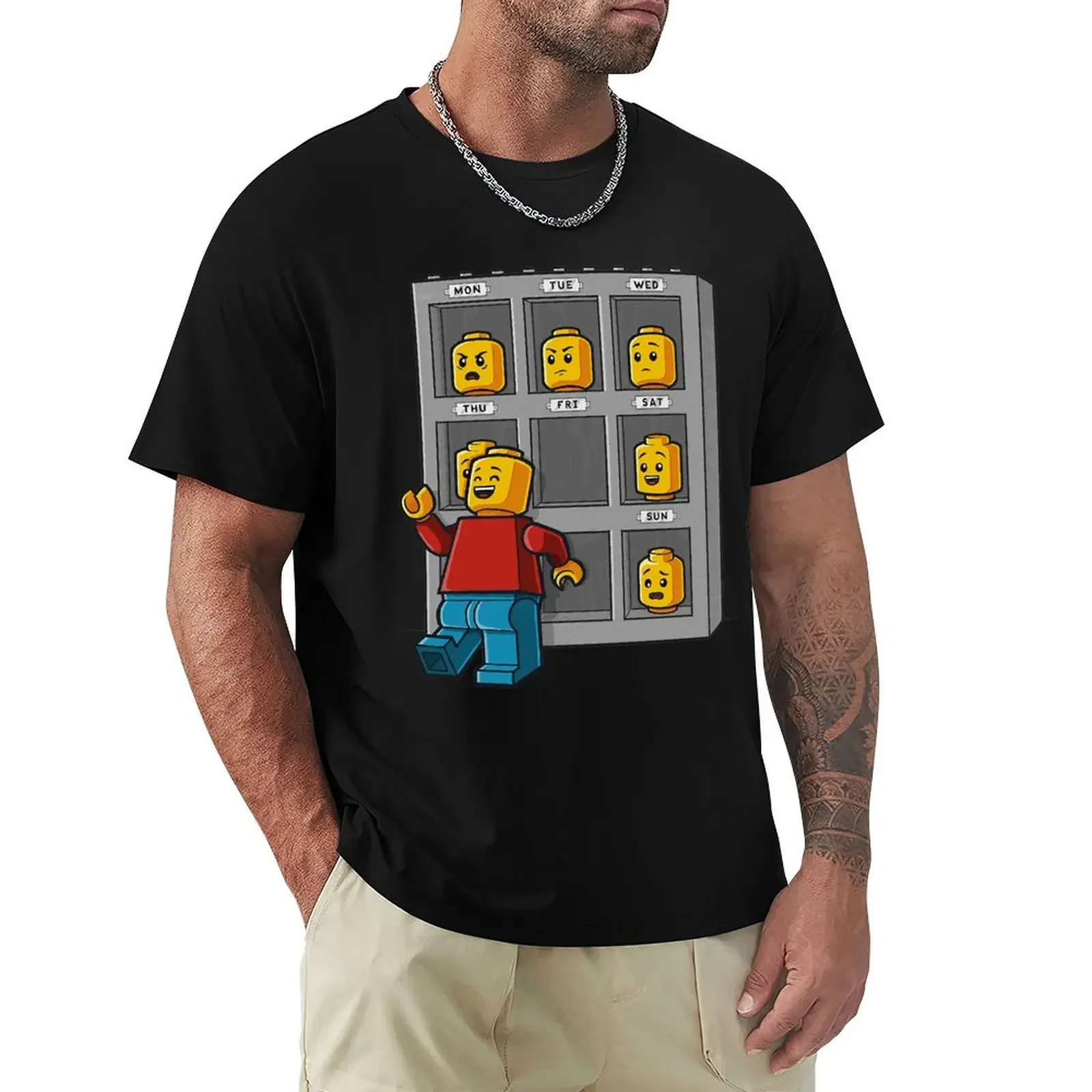 Face-Lego T Shirt Harajuku Short Sleeve T-shirt 100% Cotton Graphics Tshirt Tops