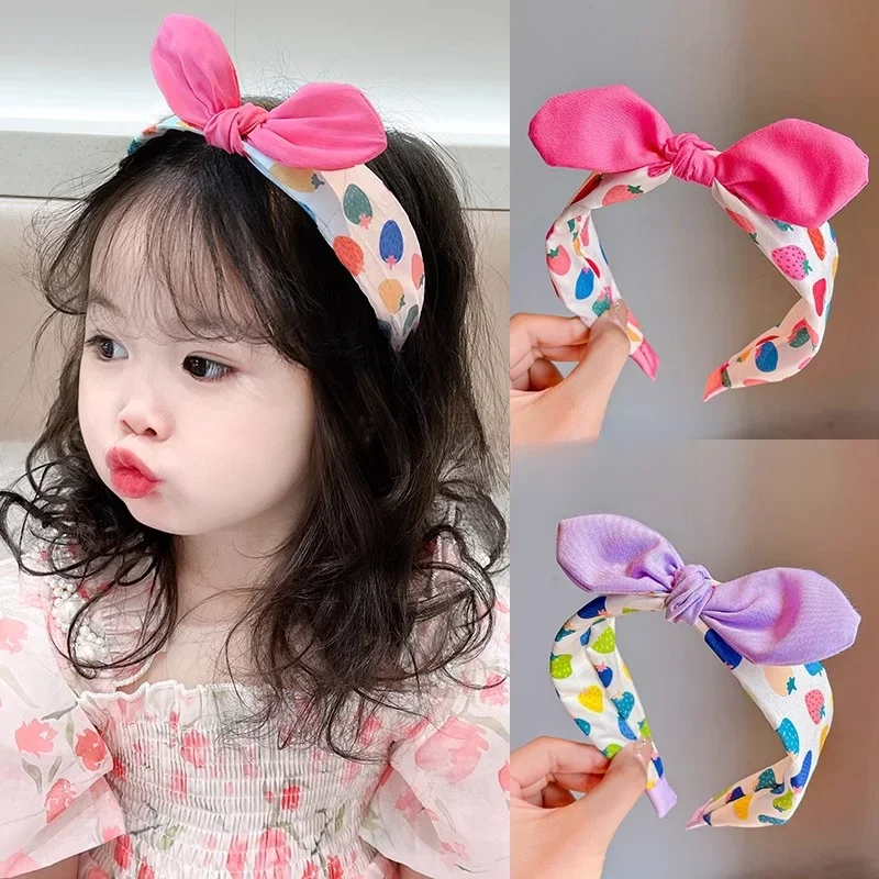 2024 New Children Lovely Strawberry Ornament Headband Headwears Baby Girls Cute Colors Hair Hoop Headbands Kids Hair Accessories