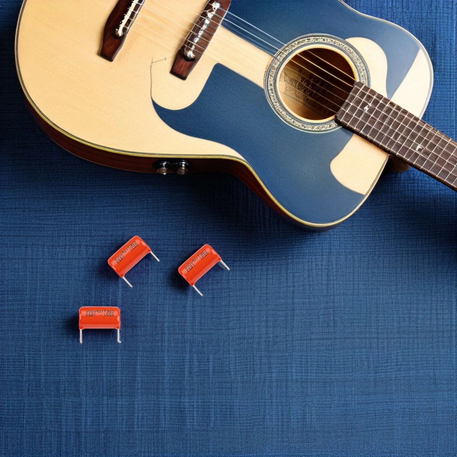 

1 Set 715P Premium Guitar Capacitors Solid Copper Leads Clean Clear Sound Simple Install For Electric Bass Vintage Amplifiers