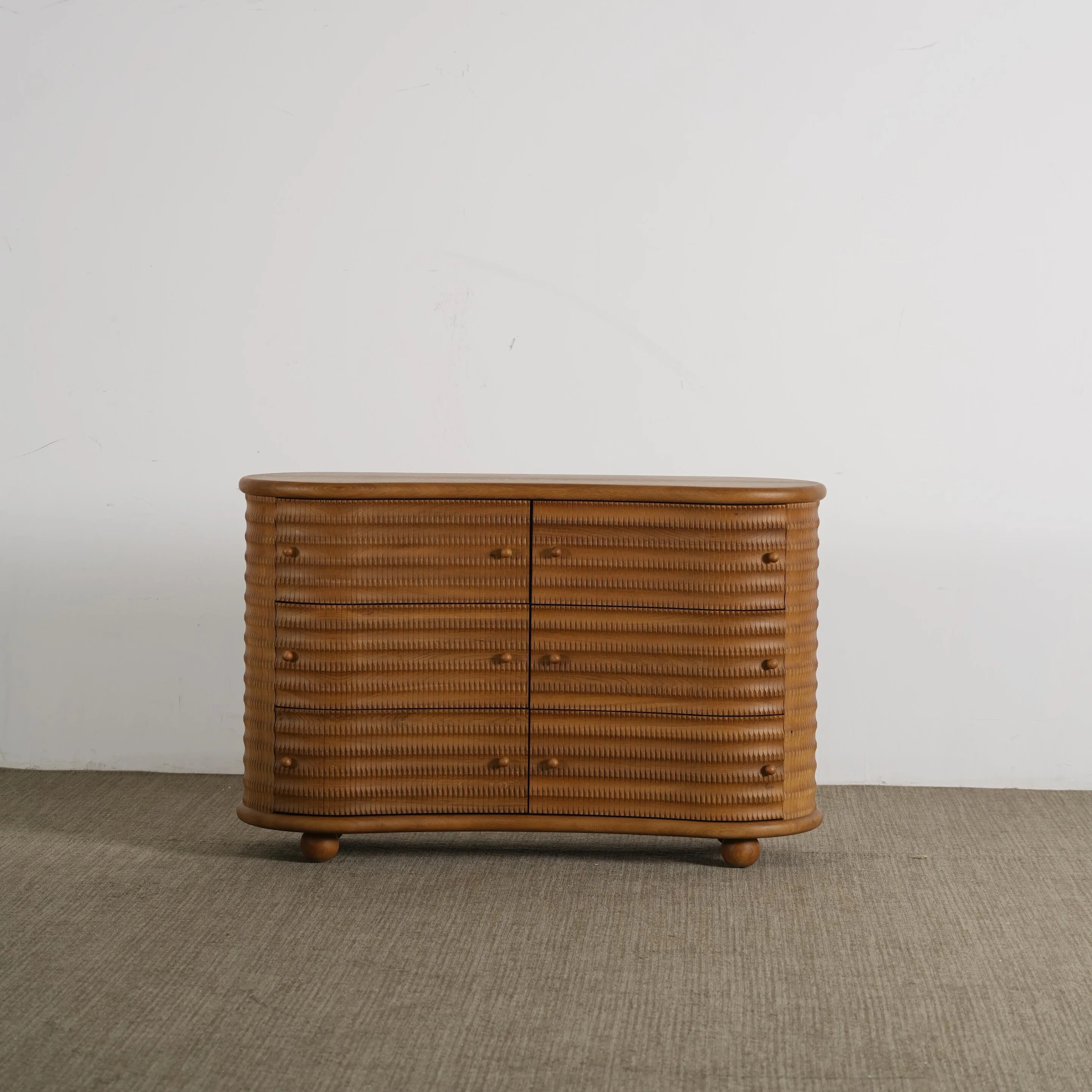 **x  French Retro Niche Design Sense Art Style Wavy Six-bin Cabinet Can Be Customised&