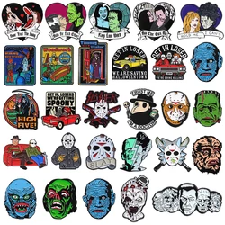Halloween Collection Enamel Pins Horror Movie Killer Character Grim Reaper Ghost Bride Brooches Badge Jewelry Gifts For Friends