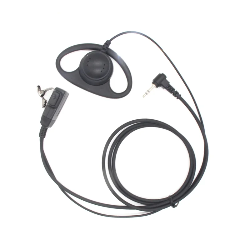 

2PCS D Shape Walkie Talkie Headset Earphone 1Pin 2.5Mm PTT Mic Earpiece for Motorola T5620 T6200