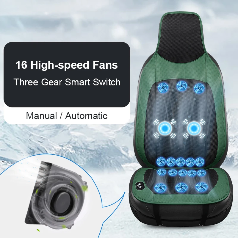 

1Pcs Car Ventilated Cooling Massage Seat Cushion For All Cars Automotive Adjustable Temperature 16 Fans Functional Powerful