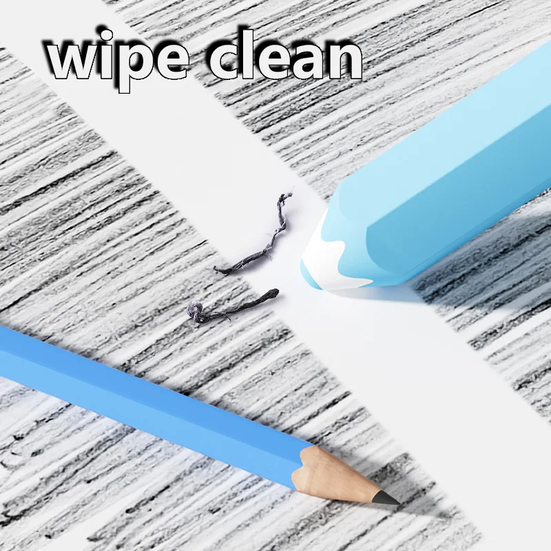 5 محايات ملونة على شكل قلم رصاص، مسح دقيق، مناسبة للمسح اليومي لمدرسة الأطفال والعائلة