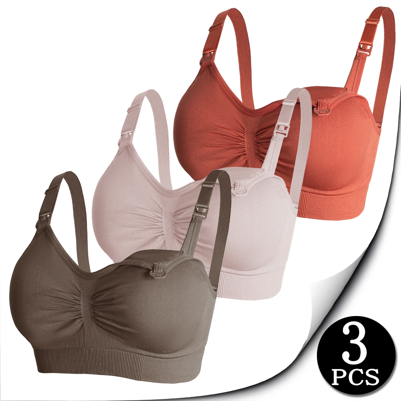 

3 предмета нижнего белья для кормления грудью для беременных, бюстгальтер для кормления грудью, открытый бюстгальтер, многоцветный бюстгальтер