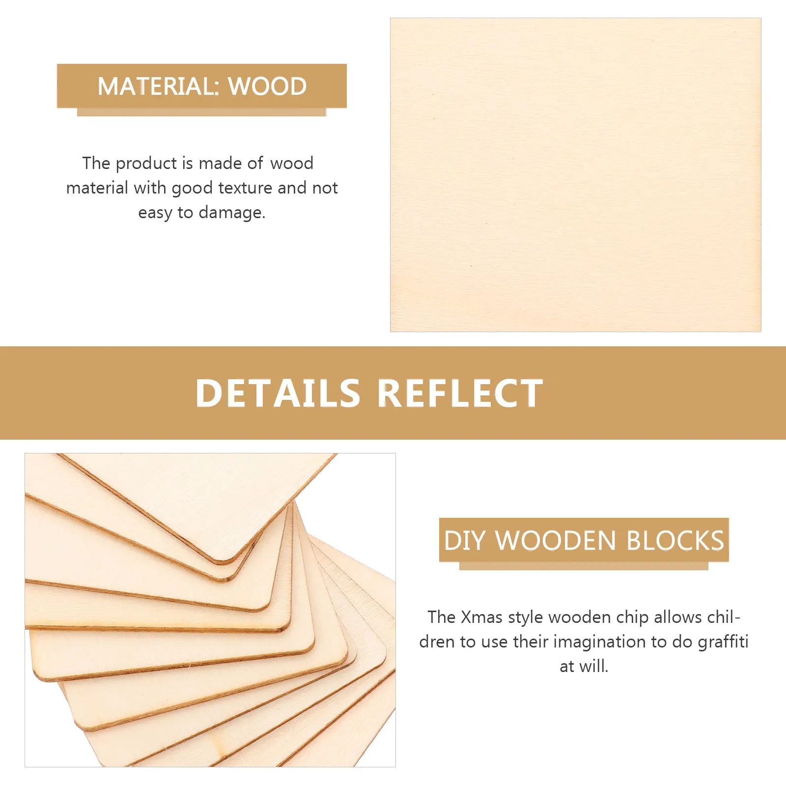 

50pcs Diy Wood Slices Blank Painting Chips Unfinished Boards For Crafts Wedding Decor Graffiti Supplies