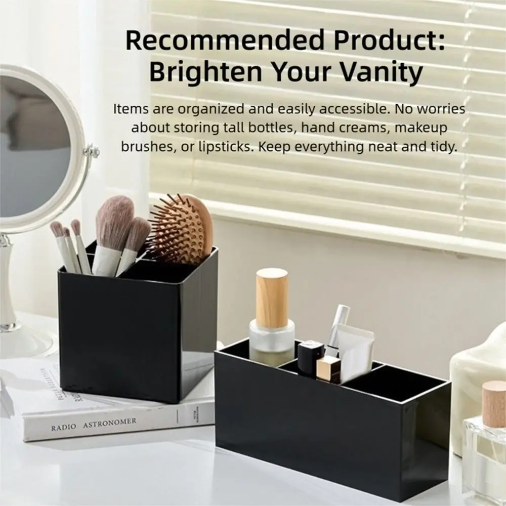 Simple Plastic Makeup Brush Holder Black Pen Holder Desktop Organizer Students view 5