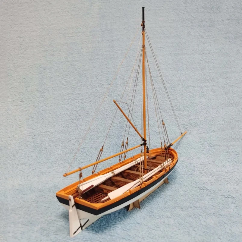 Full Rib Dinghy Simulated Wooden Ship Model Assembly Kit DIY JH3504 Recommended for Beginners Adult Building Model Toy Gift