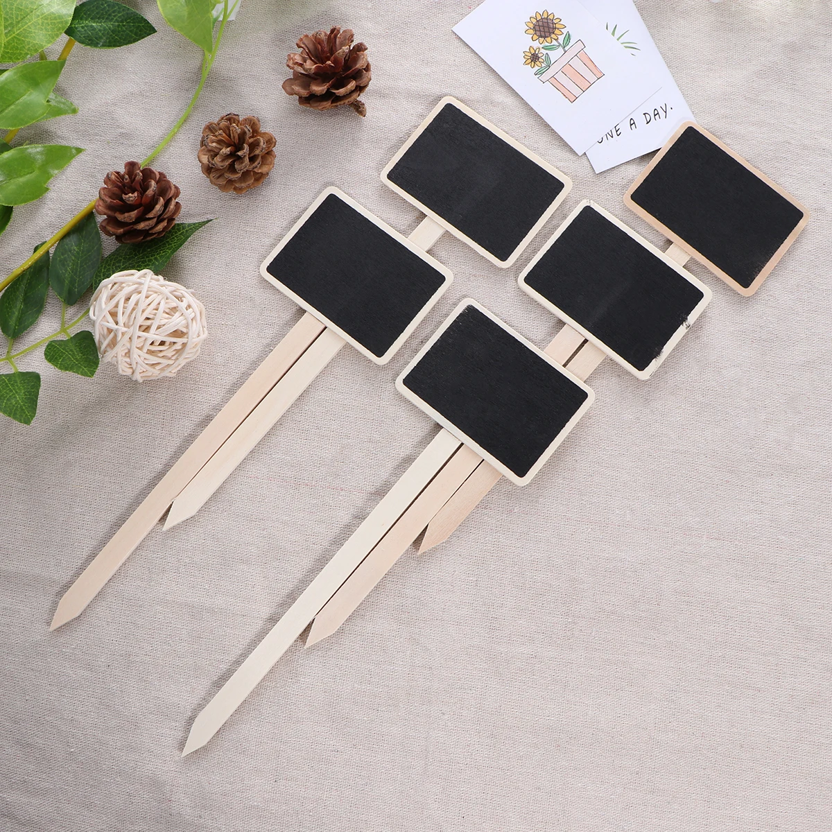 

20 Pcs Mini Blackboards Boxwood Solid DIY Projects Writing Messages Garden Decor Plant Pot Price Tags Shop Wedding Party