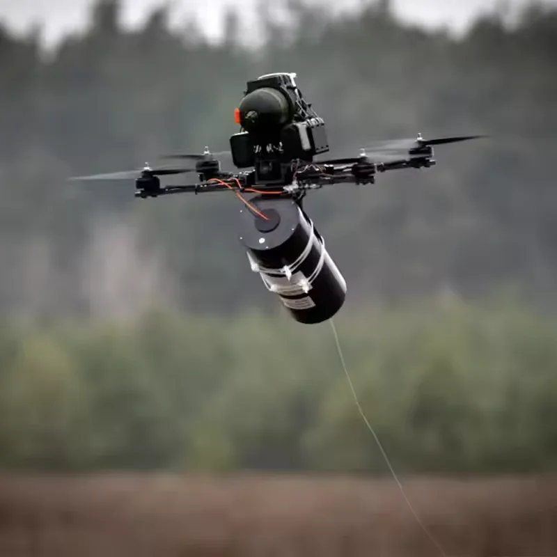 FPV Drone fiber Optic 20km Optical fiber Video Data Transmission Built Into Sky Fiber Optic Figure Module with Ground Station