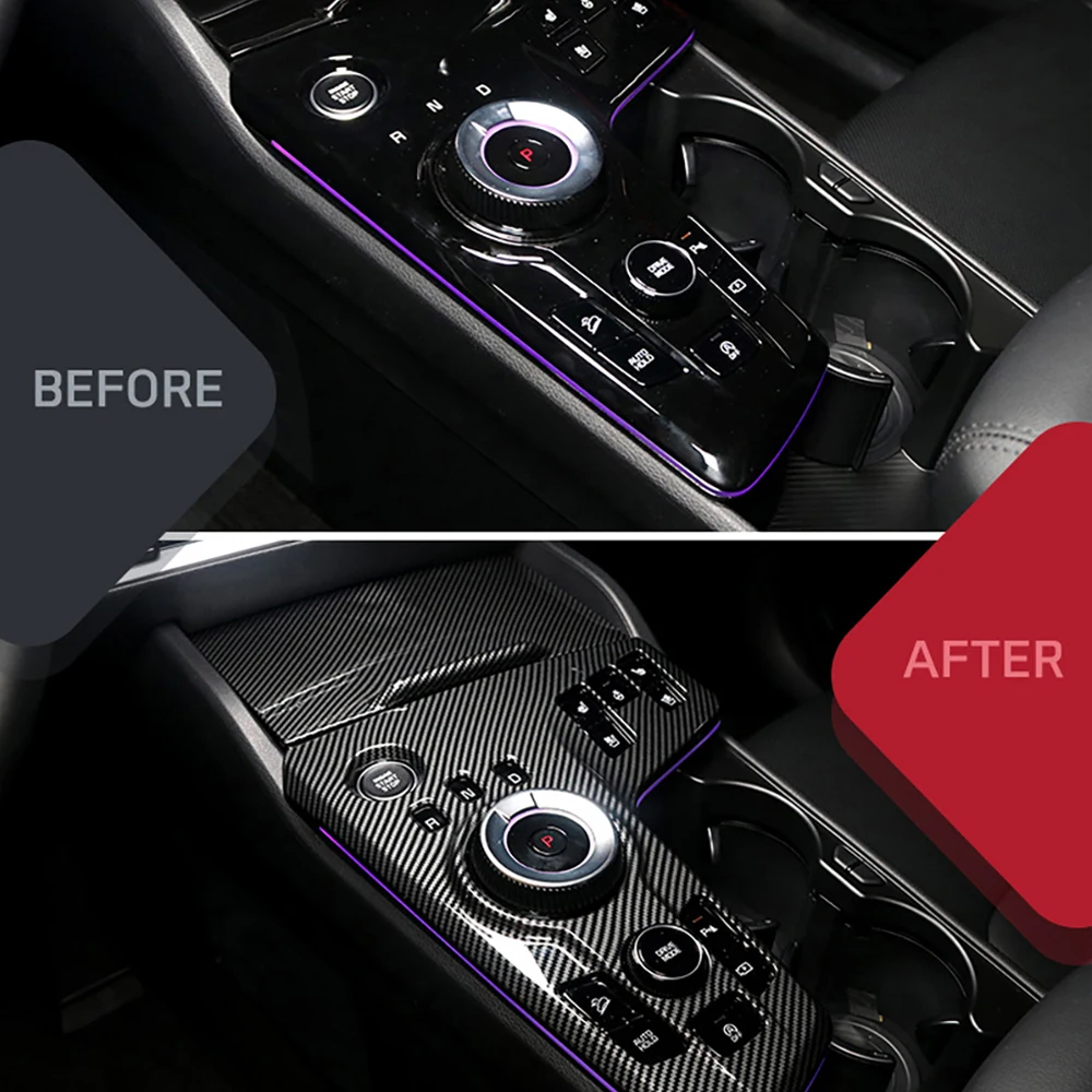 

X-T Carbon Fiber Style Central Console Gear Shifter Panel Cover Trim For Kia Sportage NQ5 2022 2023 2024 2025 Left Hand Drive