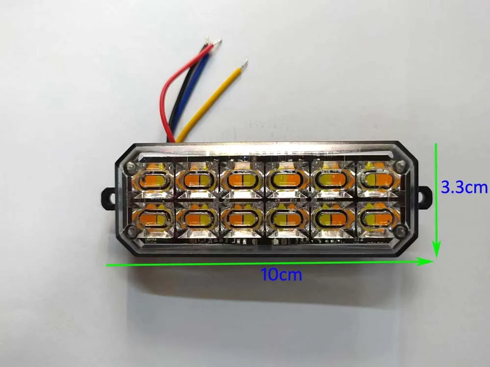 듀얼 컬러 24LED 3W 스트로브 헤드라이트, 자동차 표면 장착 LED 경고등, 안전 비상등, 플래시 램프, 방수 IP68