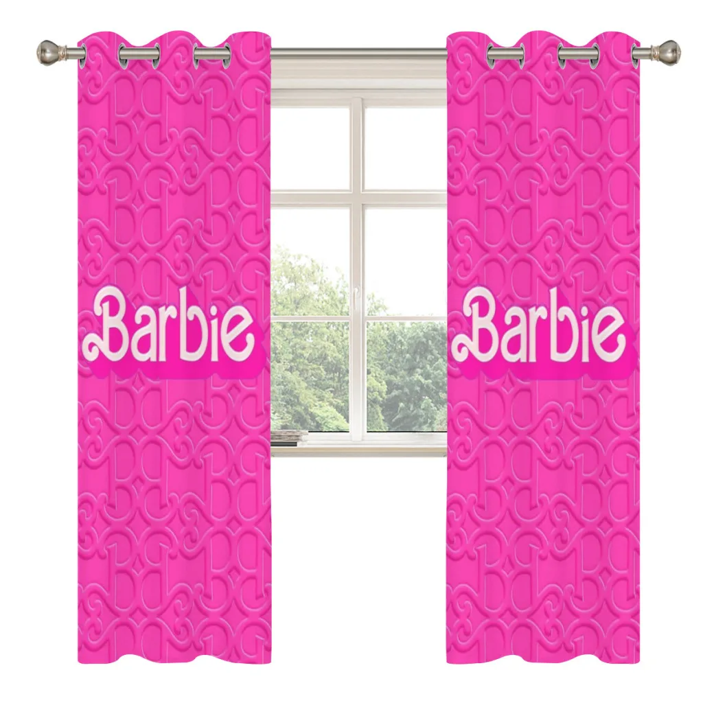 Barbie Hot Pink Blackout Curtains For Living room Bedroom