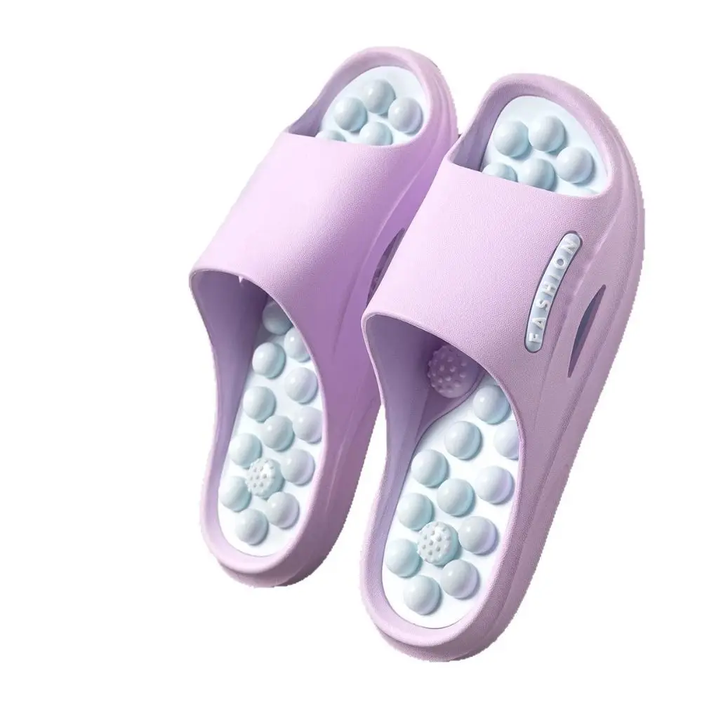 New Hot Non-slip EVA Thick Sole Slippers Summer Style Foot Acupressure Bathroom Slippers Comfort Home Slippers Women Beach Wear