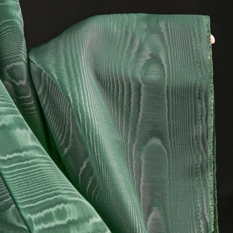 Gradient Wood Grain Moiré Jacquard Fabric Cloud Pattern Silk Water Ripple Reflective Fabric for DIY Suit Pants Formal Dresses