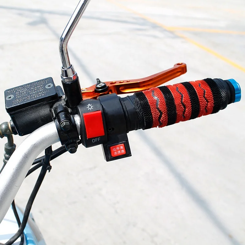 Tech China Motorcycle Accessories Modification Headlight Off / Light Symbol Button Control Switch with Wires view 5