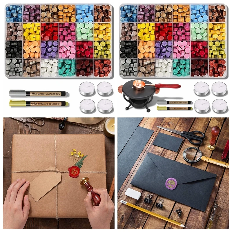 

Sealing Wax Set Wax Stamps Beads Pens Candle for DIY Scrapbooking Envelope Wedding Invitation Gift Greeting Card Making Craft